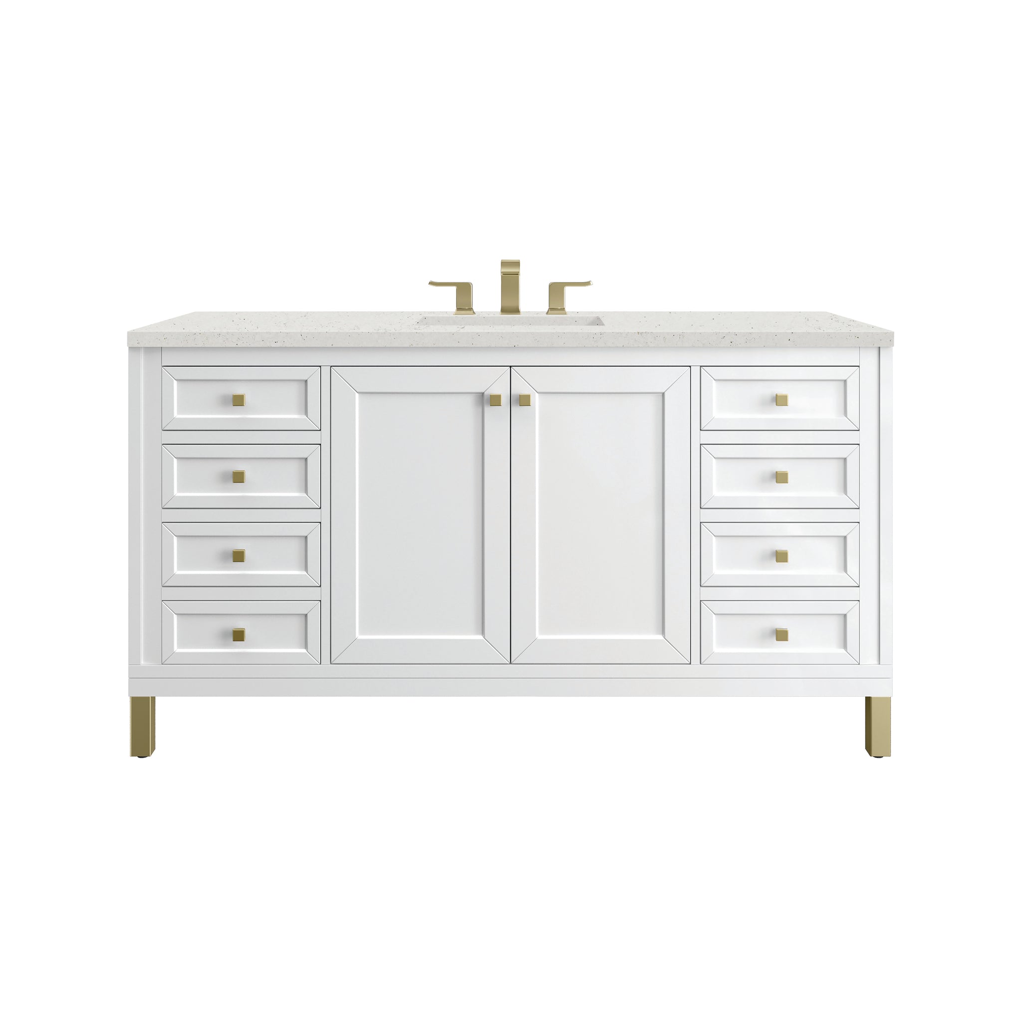 James Martin Chicago 60" Single Bathroom Vanity, Glossy White, view 30