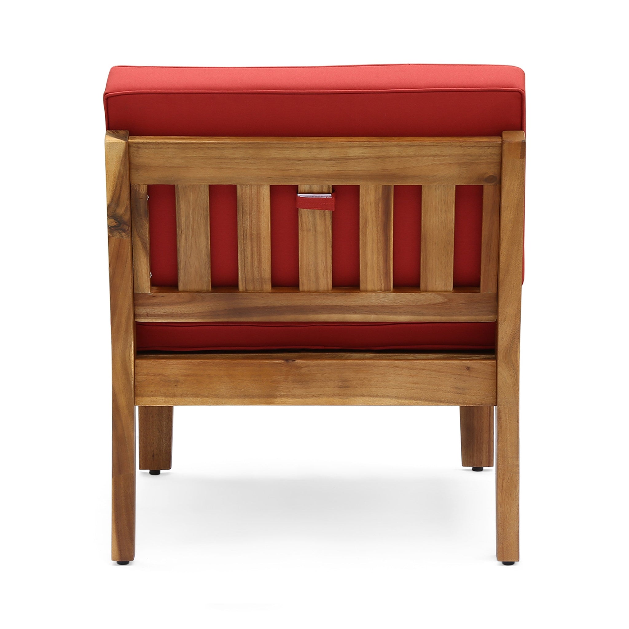 Grenada 8 Seater Acacia Wood Sectional Sofa Set, Teak + Red by HouseOfZazla