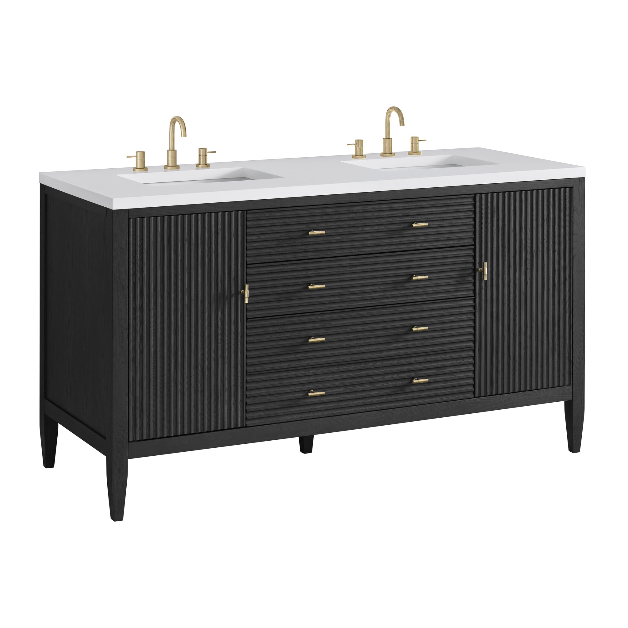 James Martin Myrrin 60" Double Bathroom Vanity, Carbon Oak, view 31