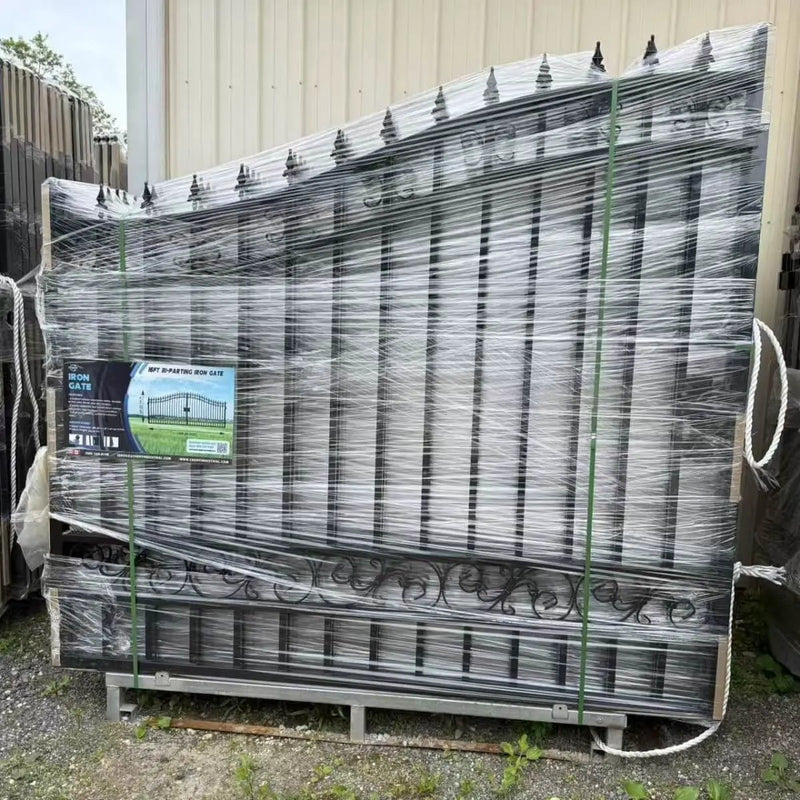 16x8 ft Steel Dual Swing Driveway Gate by Chery Industrial