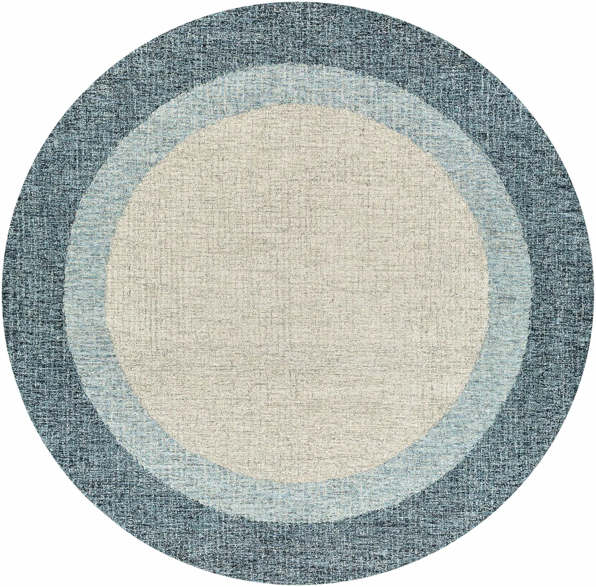 Padada Green Bordered Cream Wool Rug by Boutique Rugs