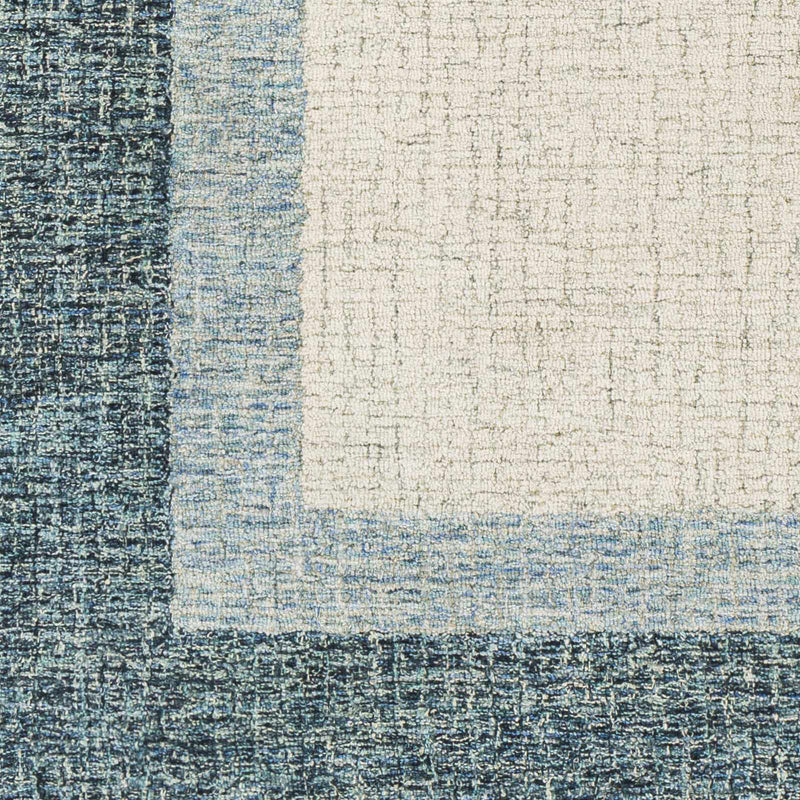 Padada Green Bordered Cream Wool Rug by Boutique Rugs