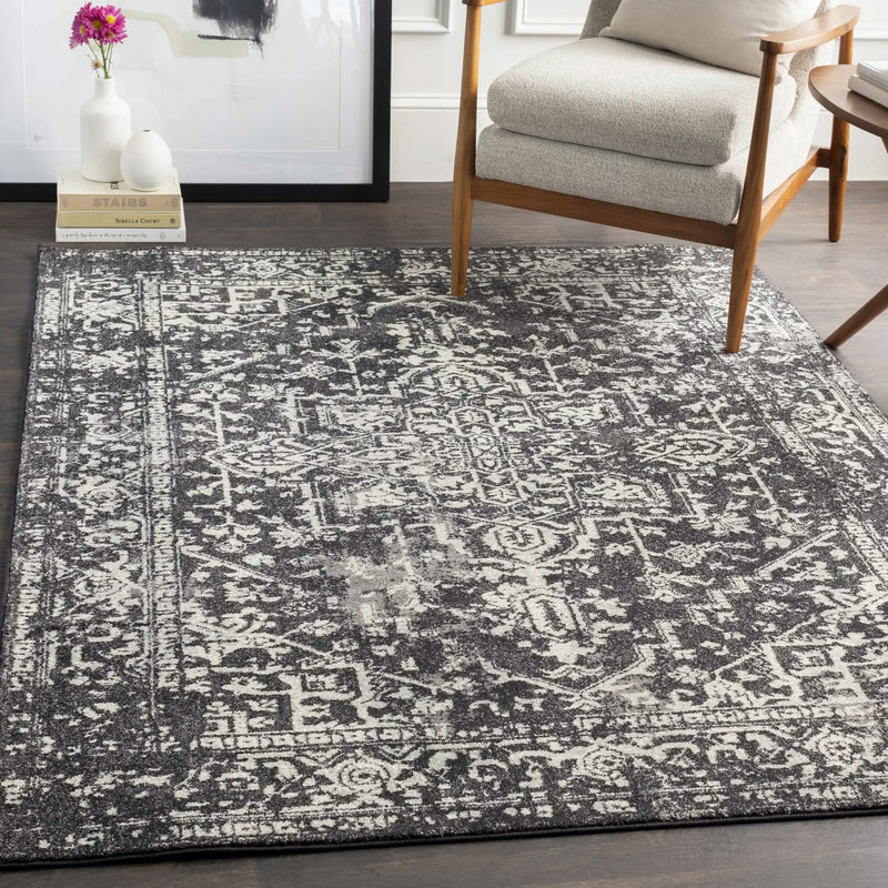 Rachel Black Area Rug by Boutique Rugs