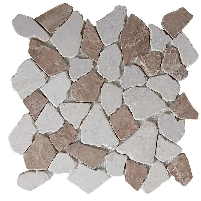 Paladiana Capucino Cream Natural Pebble Mosaics 17 3/4x17 3/4 by Stonetiledepot
