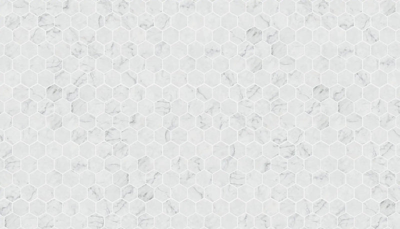 Charme Evo Michelangelo Extra White Mosaic D Marble Look Porcelain Mosaics 12x10 by landmarkceramics