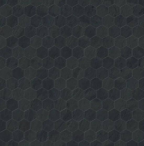 Essence Montauk Black Mosaic D Slate Look Porcelain Tiles 12x10 by landmarkceramics