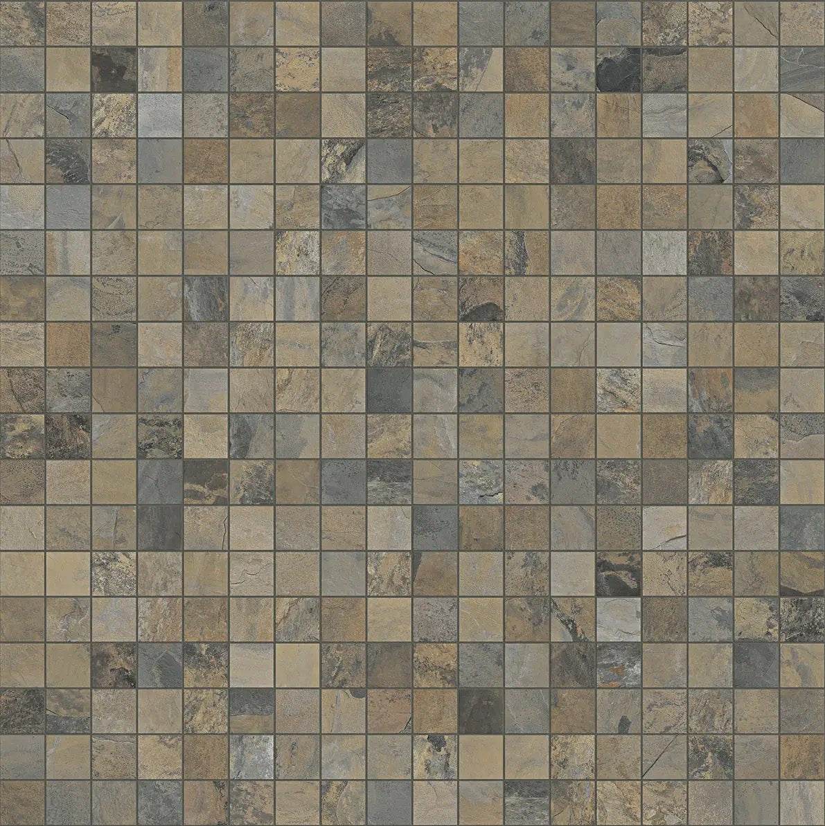 Essence Rustic Gold Mosaic A Slate Look Porcelain Tiles 12x12 by landmarkceramics