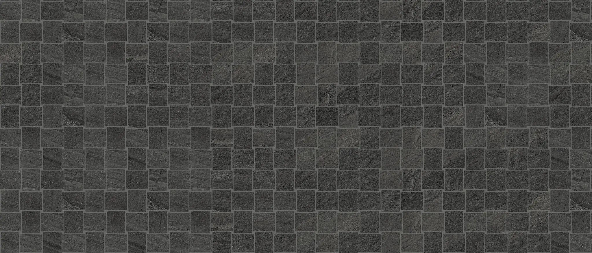 Milestone West Black Mosaic B Stone Look Porcelain Mosaics 12x12 by landmarkceramics