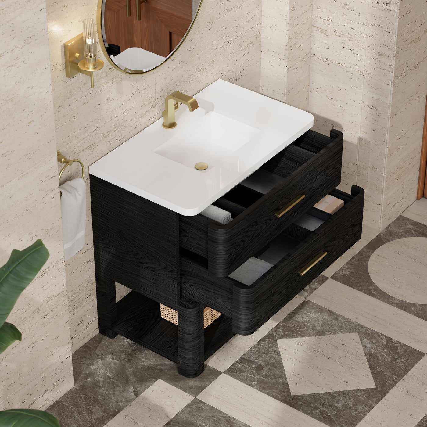 James Martin Lucian 36" Single Bathroom Vanity, Carbon Oak, view 27