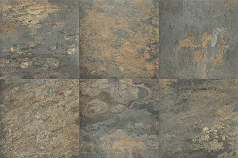 Frontier20 California Gold Coping & Stair Bullnose Slate Look Porcelain Moldings 12x24 by landmarkceramics