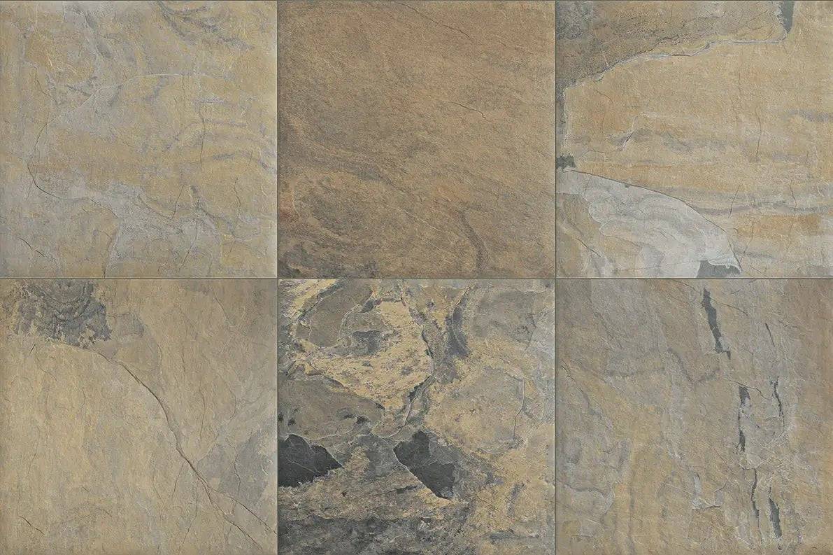 Frontier20 Rustic Gold Slate Look Porcelain Pavers 12x24 by landmarkceramics