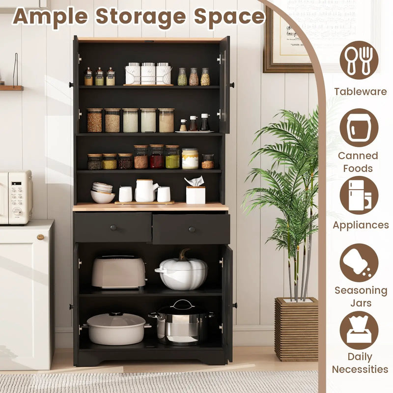 Pantry Cabinet with 2 Removable Shelves by DirectDeals