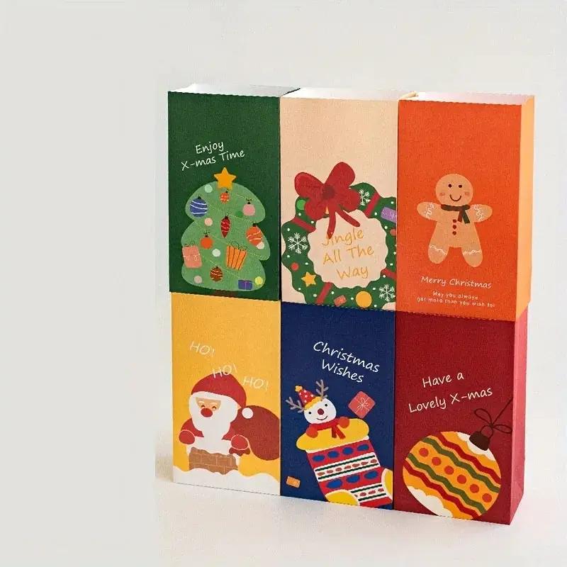 Paper Christmas Gift Bags Set of 12 with Holiday Designs by House Of Avana