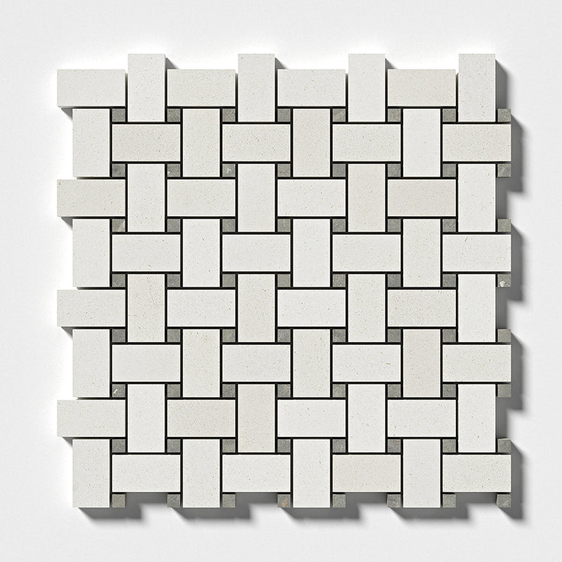Paris Honed Basket Weave Limestone Mosaics 12x12 Limestone Honed 12x12 Mosaics
