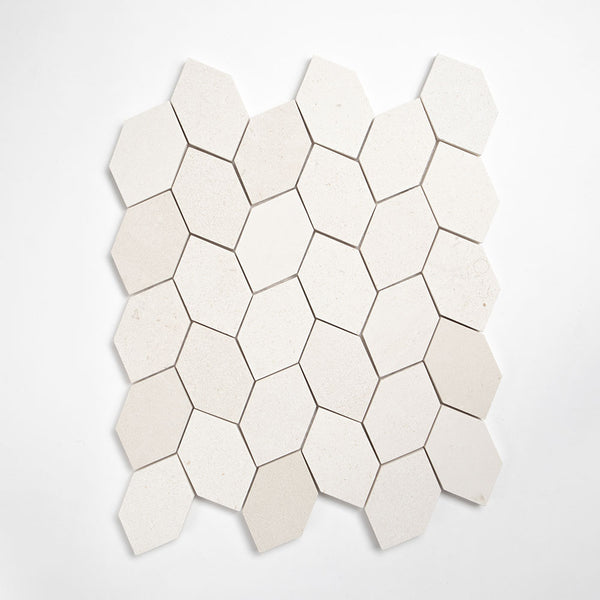 Paris Honed Picket Leaf Marble Mosaics 11 13/16x13 9/16