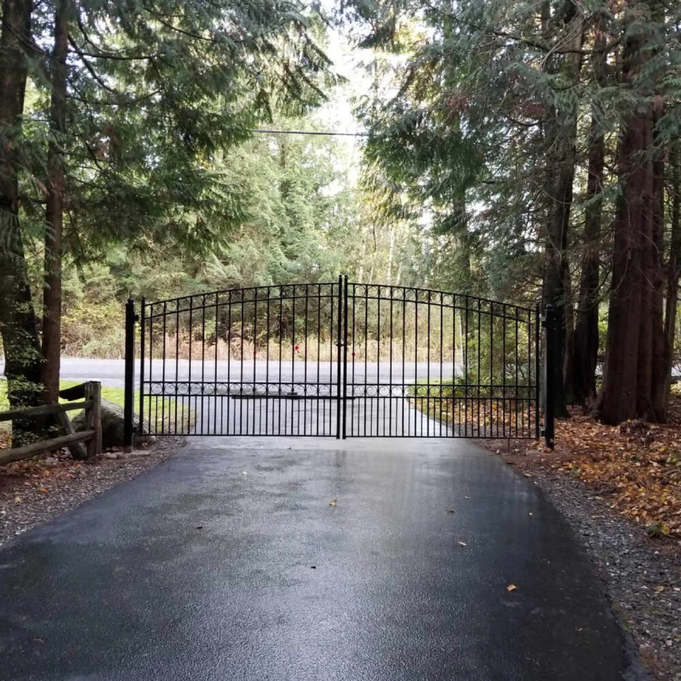 [12-18FT] Heavy-Duty Paris-Style Steel Premium Dual-Swing Driveway Gate (SAK97031) by SAKSBY WHOLESALE