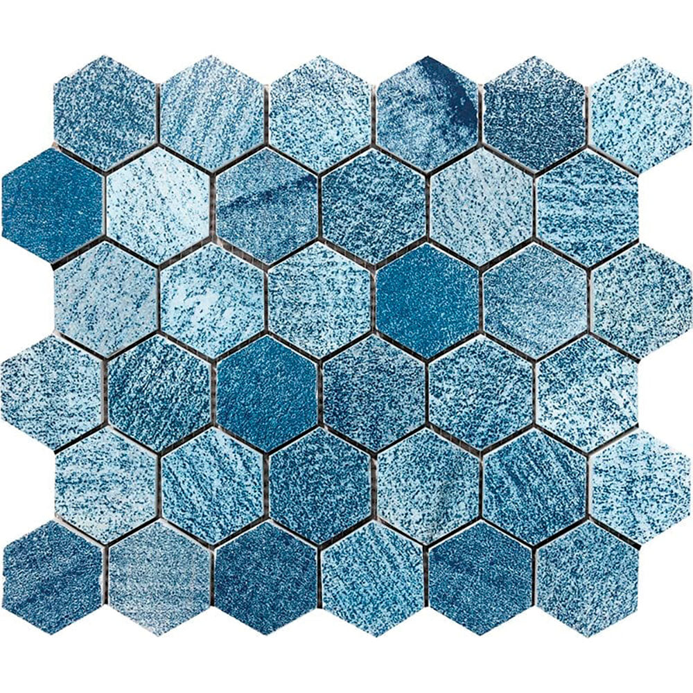 Patchwork Textured Hexagon Marble Mosaics 10 3/8x12 Marble Textured 12x12 Mosaics