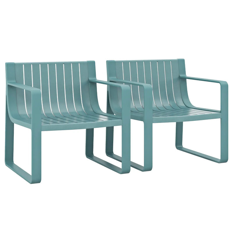 Patio Chairs Set of 2 with Curved Backrests and Seats by DirectDeals