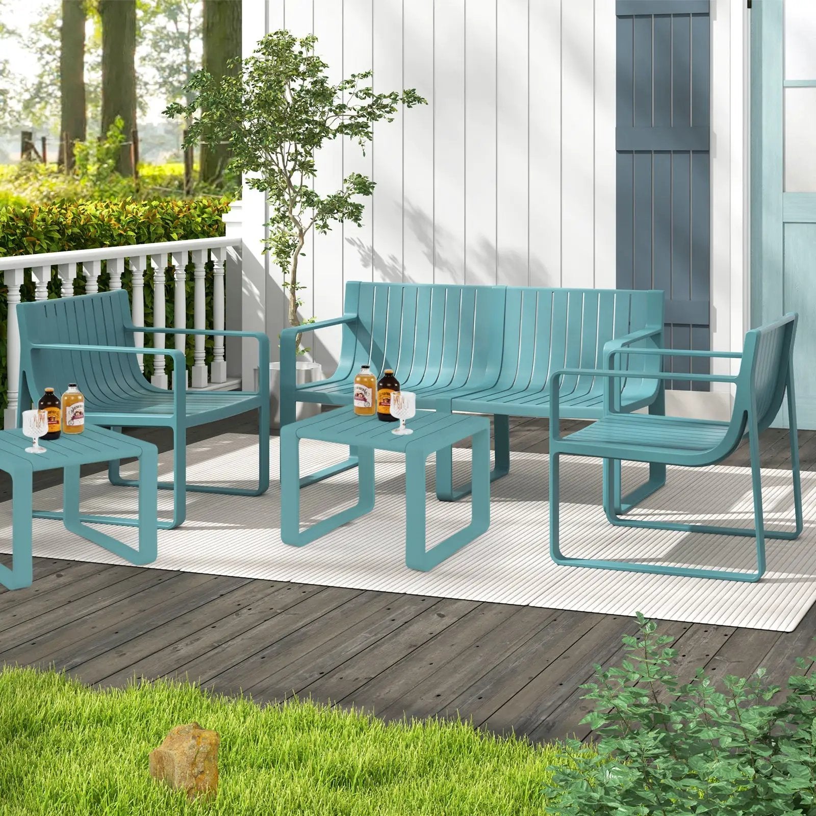 Patio Chairs Set of 2 with Curved Backrests and Seats by DirectDeals