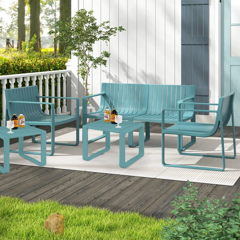 Patio Chairs Set of 2 with Curved Backrests and Seats by DirectDeals