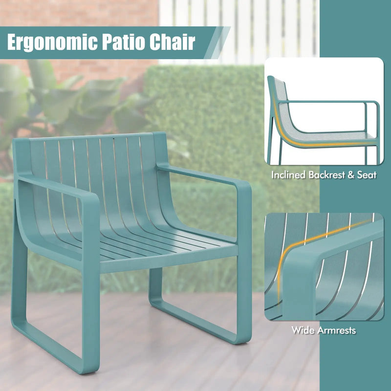 Patio Chairs Set of 2 with Curved Backrests and Seats by DirectDeals