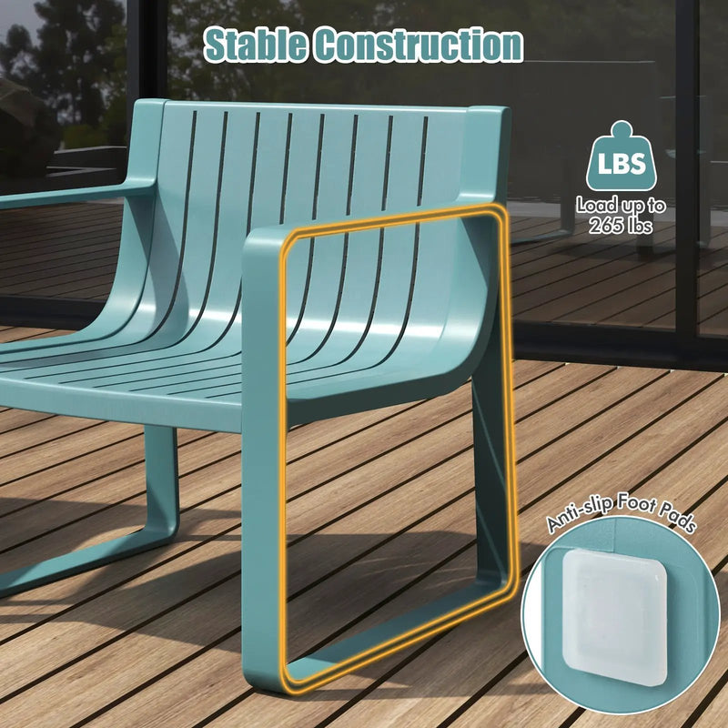 Patio Chairs Set of 2 with Curved Backrests and Seats by DirectDeals