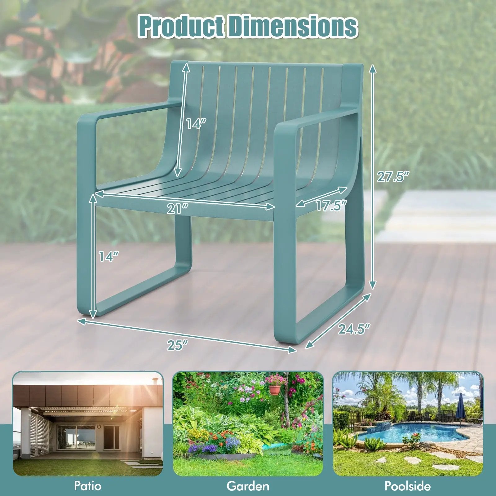 Patio Chairs Set of 2 with Curved Backrests and Seats by DirectDeals