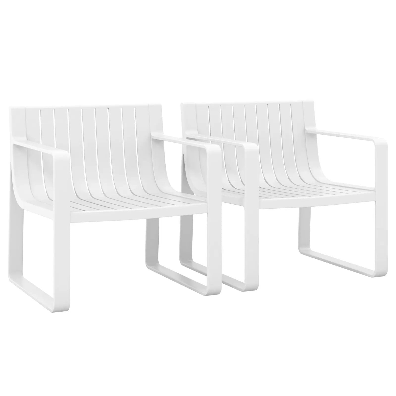 Patio Chairs Set of 2 with Curved Backrests and Seats by DirectDeals