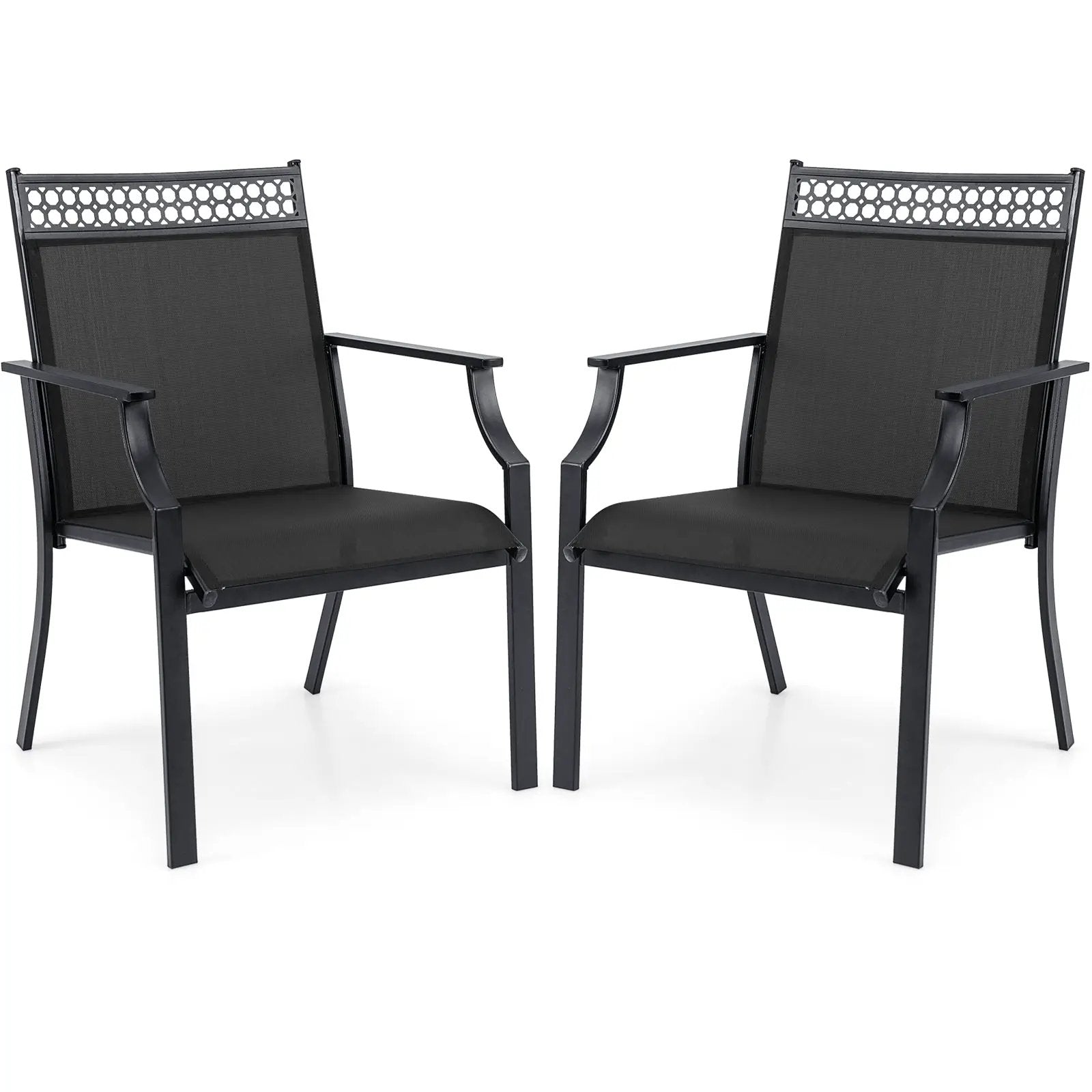 Patio Chairs Set of 2 with All Weather Breathable Fabric by DirectDeals