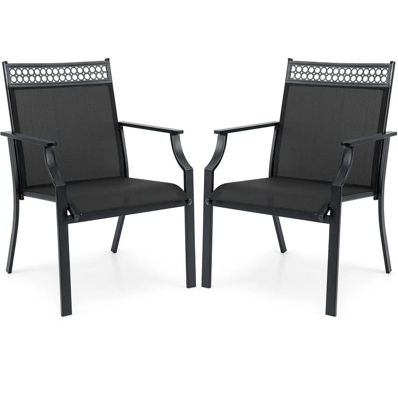 Patio Chairs Set of 2 with All Weather Breathable Fabric by DirectDeals