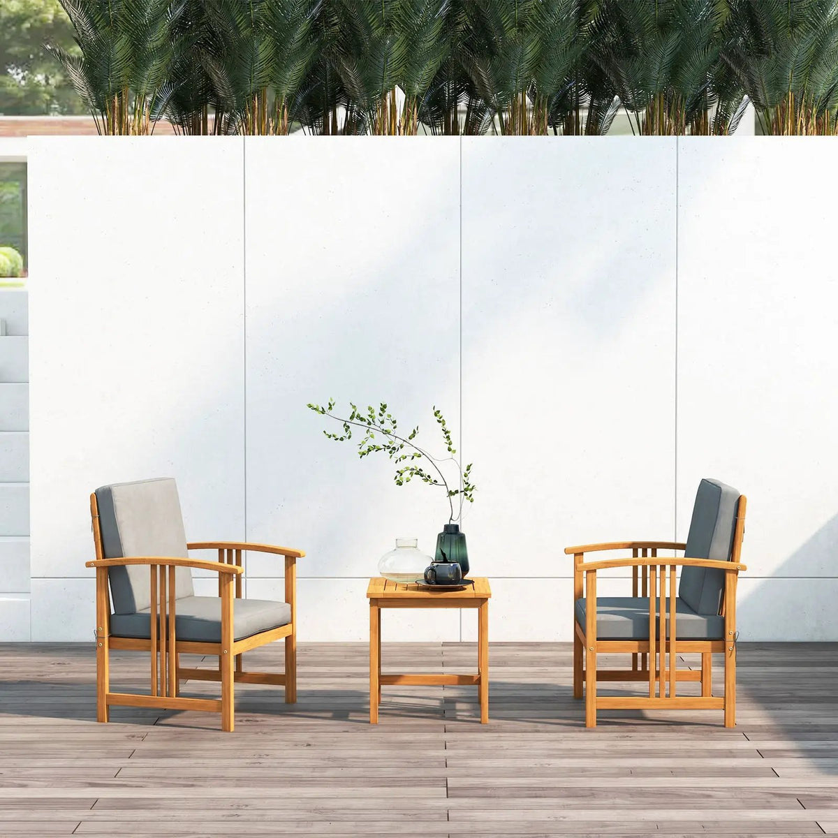 3PC Solid Wood Outdoor Patio Sofa Furniture Set by DirectDeals