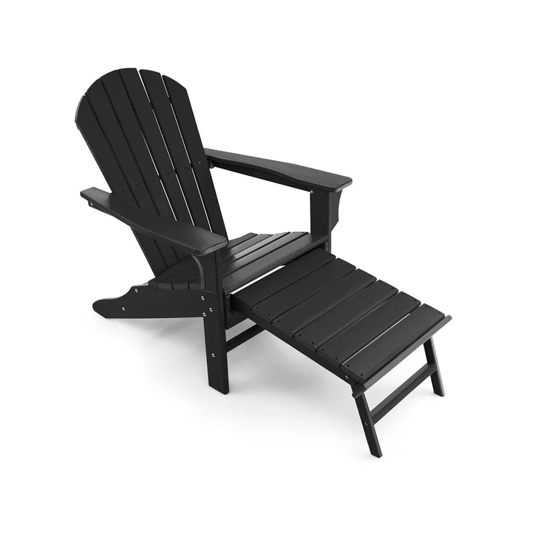 Patio HDPE Adirondack Chair with Retractable Ottoman by DirectDeals