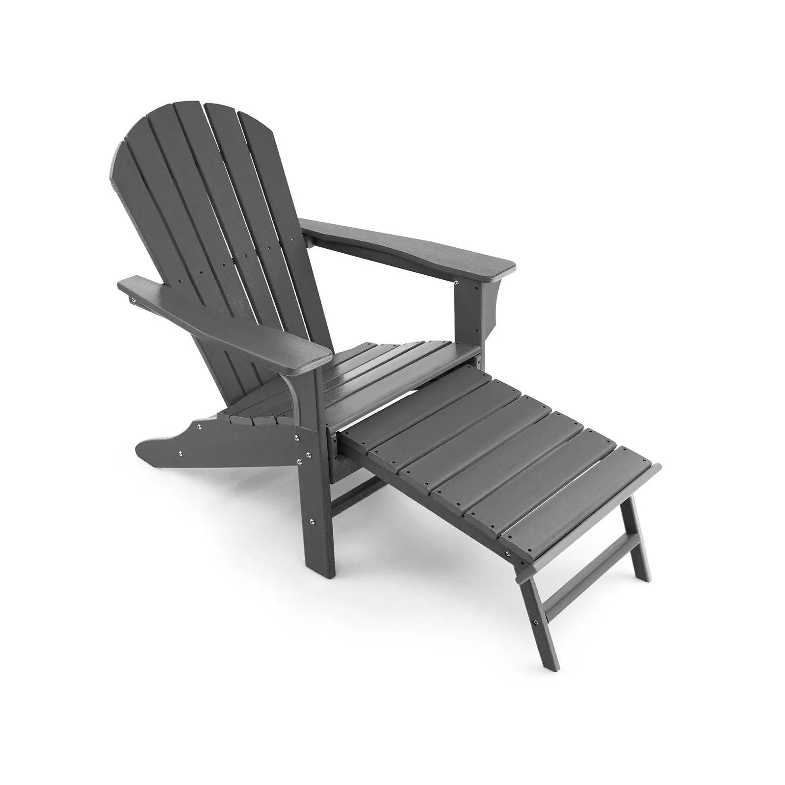 Patio HDPE Adirondack Chair with Retractable Ottoman by DirectDeals