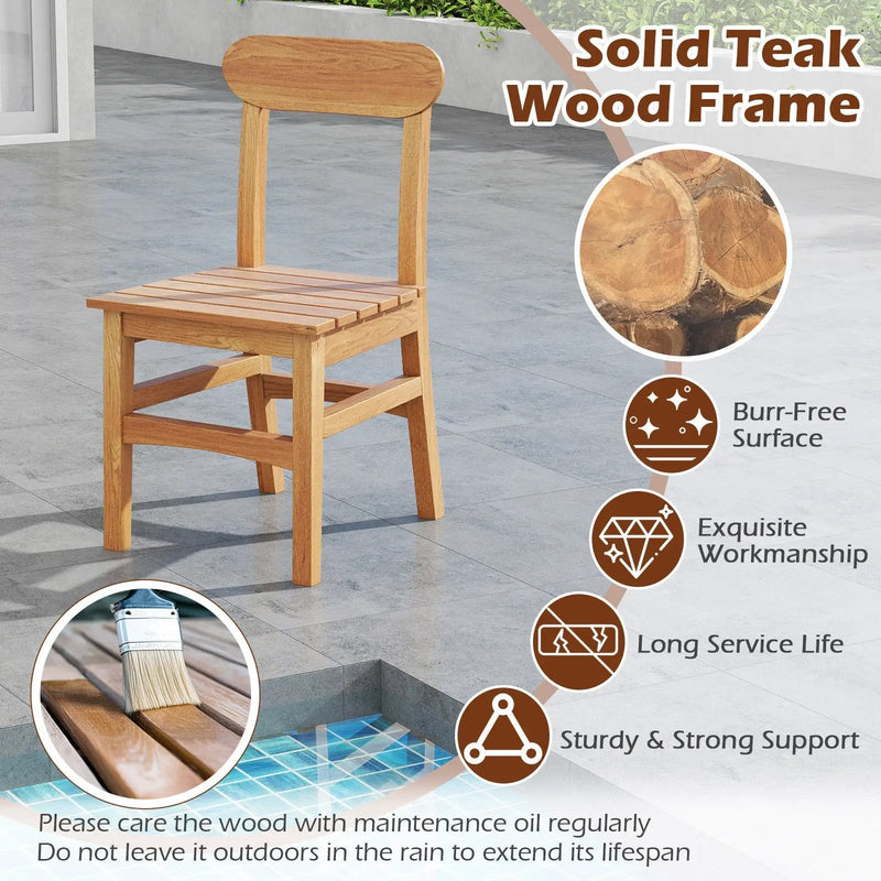 Patio Teak Wood Chair by DirectDeals
