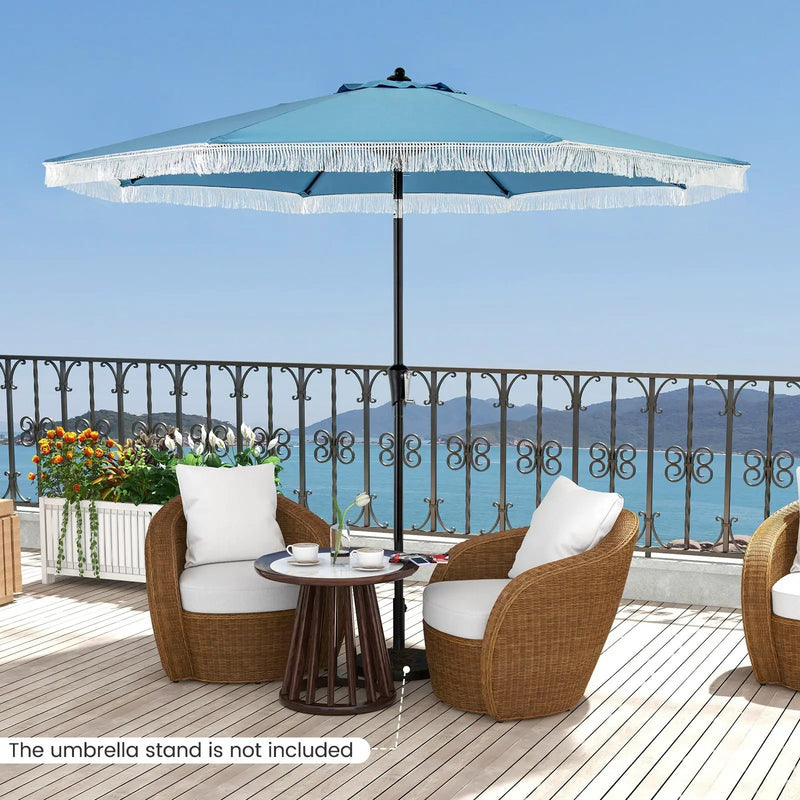 9 FT Patio Umbrella with Sun-Protective Canopy for Patio Garden Pool by DirectDeals