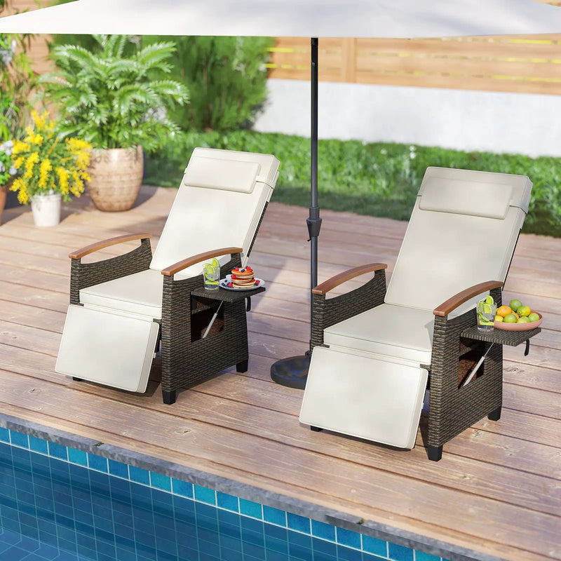 Double Camping Chair with Cup Holders Glass Racks and Mesh Pockets by DirectDeals