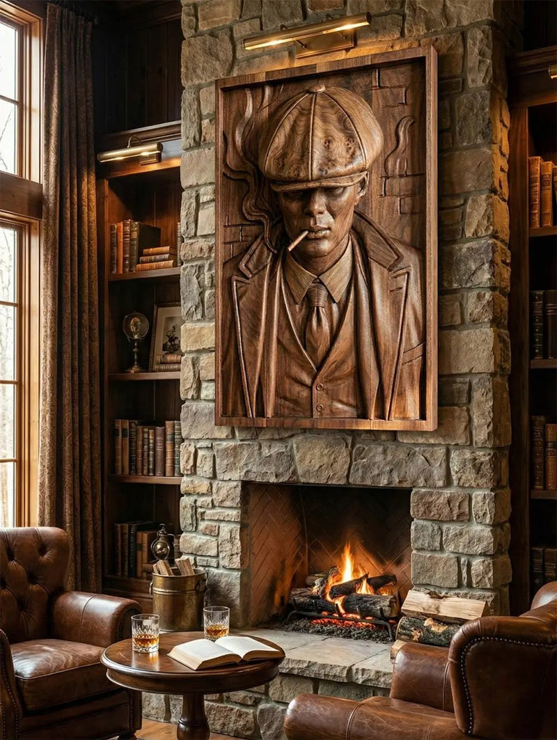Peaky Blinders: Thomas Shelby 3D Wooden Relief Wall Art Carving by Gizz