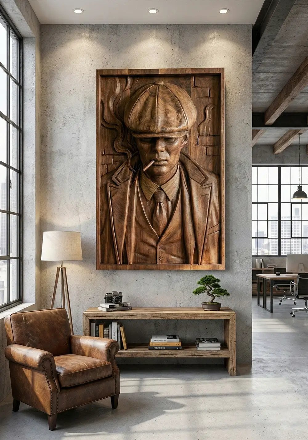 Peaky Blinders: Thomas Shelby 3D Wooden Relief Wall Art Carving by Gizz
