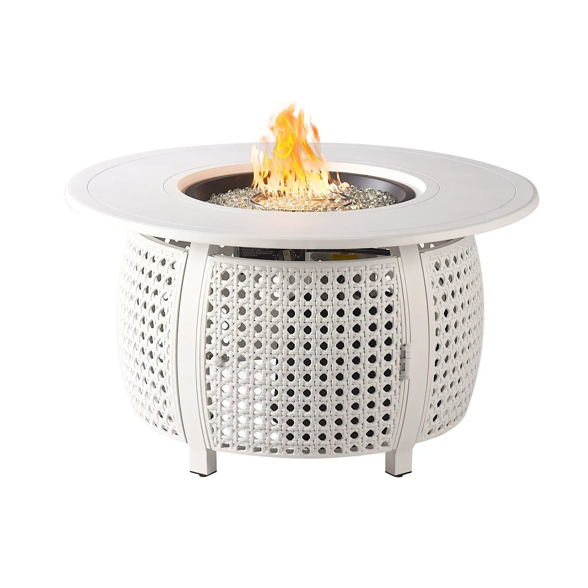 Aluminum 44-in Round Propane Fire Table with Beads, Covers and Lid by Sharicks
