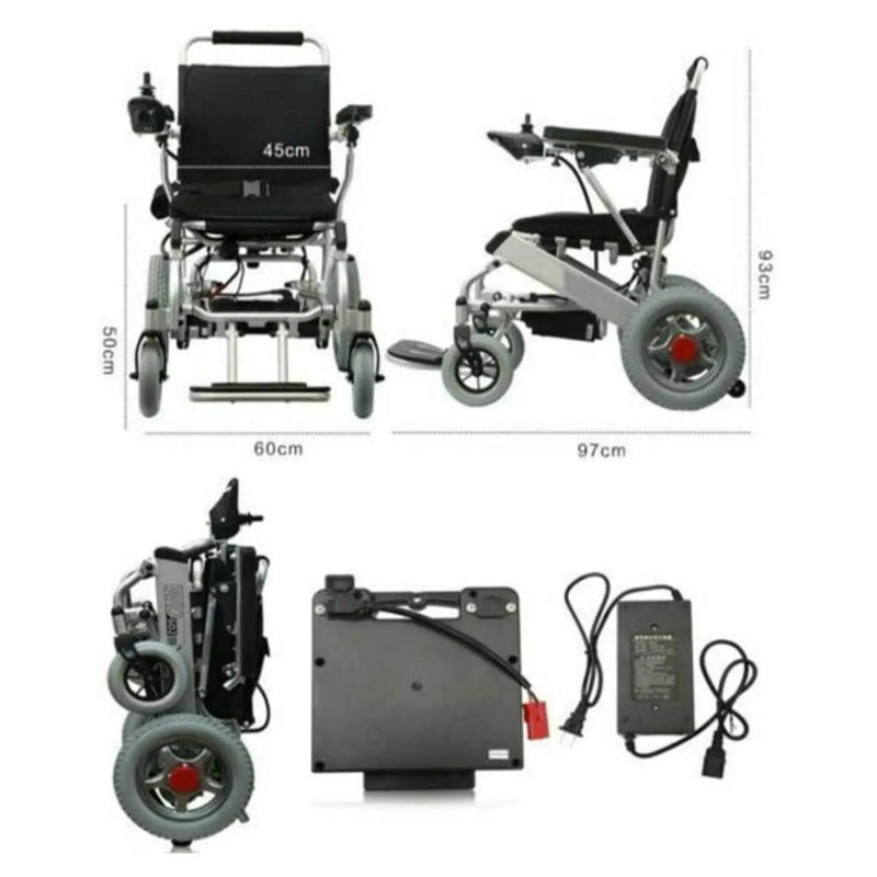 PCMOS WD602 17.5-Inch Heavy-Duty Electric Motorized Lightweight Wheelchair, 250LBS (SAK56491) by SAKSBY WHOLESALE