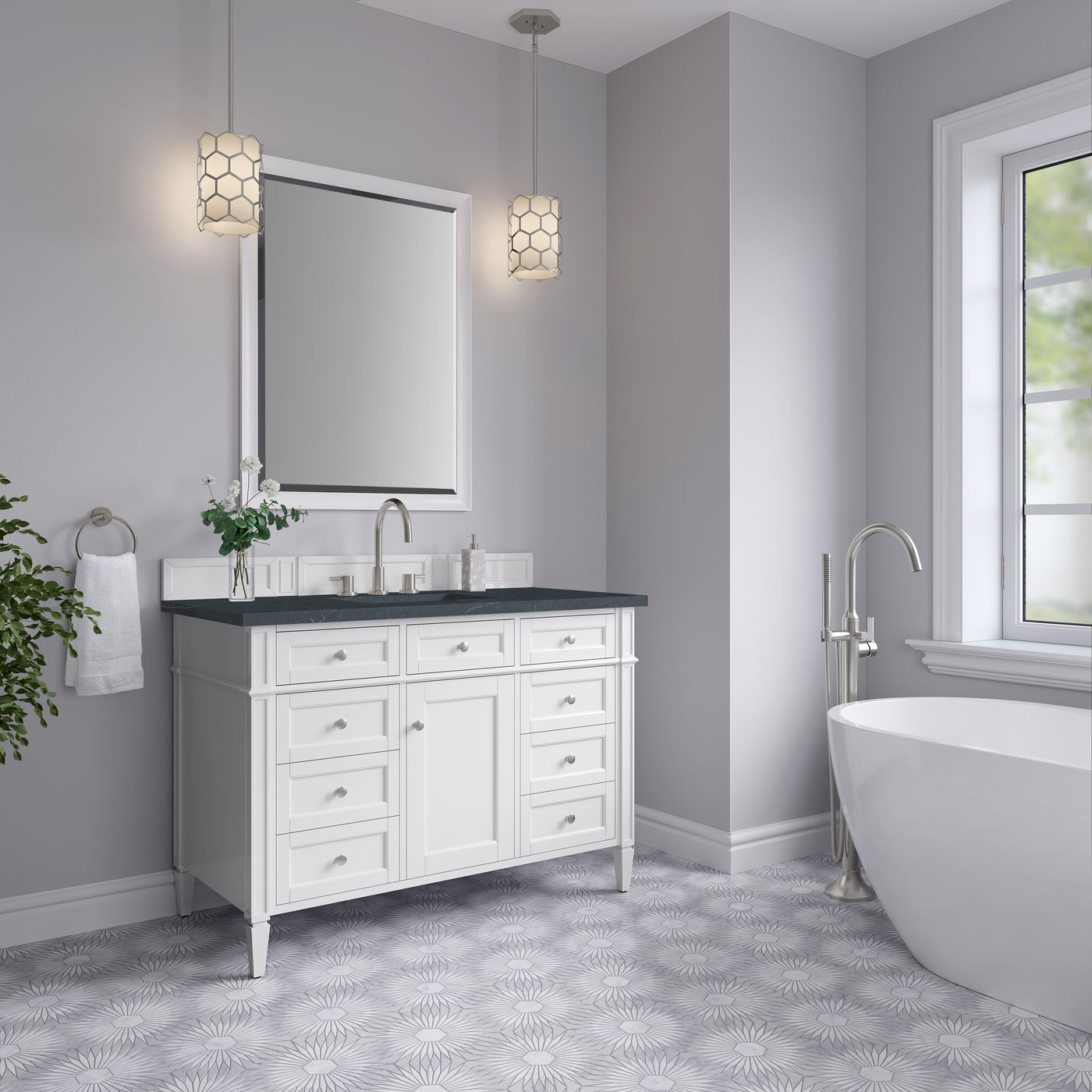 James Martin Brittany 48" Single Bathroom Vanity, Bright White, view 34