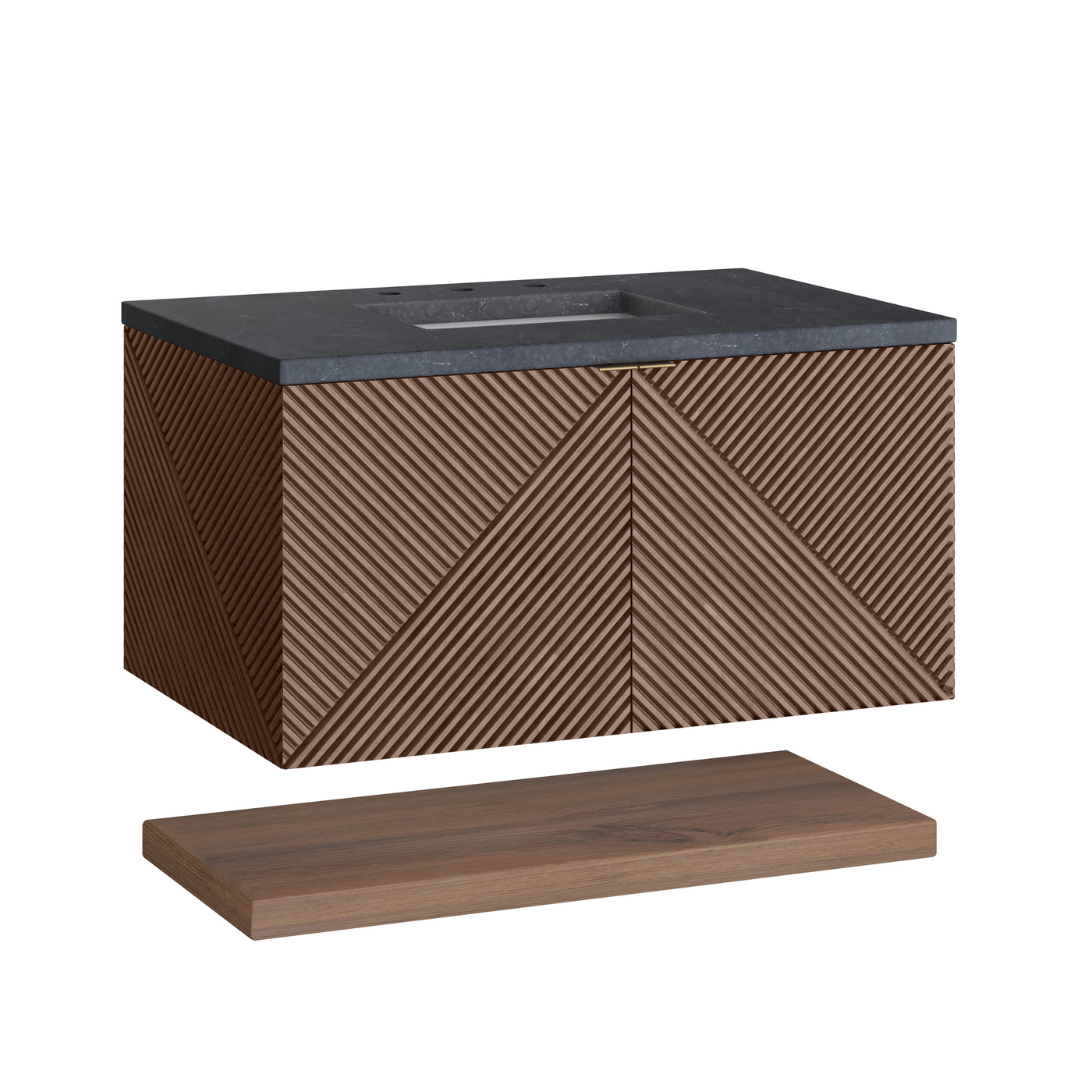 James Martin Marcello 36" Floating Single Bathroom Vanity, Chestnut, view 34