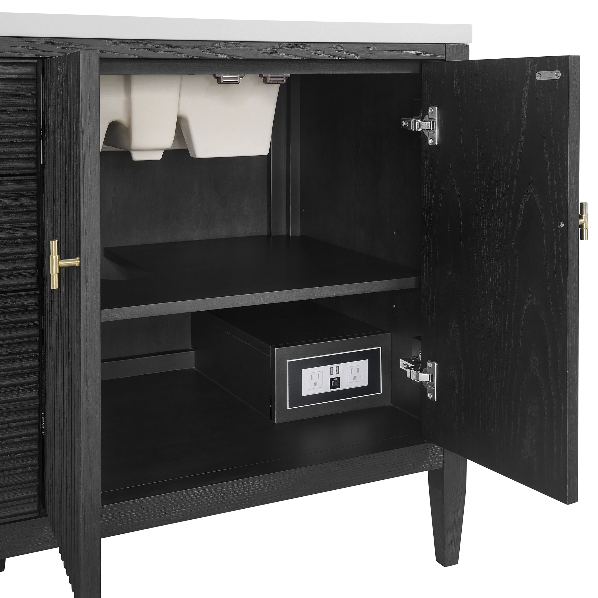 James Martin Myrrin 72" Single Bathroom Vanity, Carbon Oak, view 15