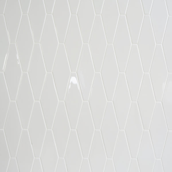 Pearl Glossy Longest Hexagon Ceramic Tiles 3x8