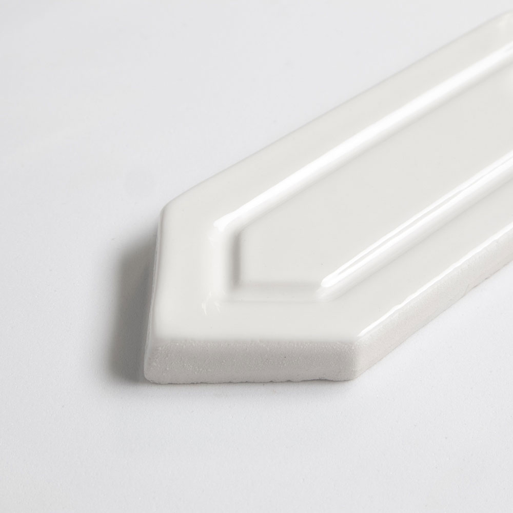 Pearl Glossy Reliefed Picket Ceramic Accent Tiles 2x6 Ceramic Glossy 2x6 Accent Tiles — 2