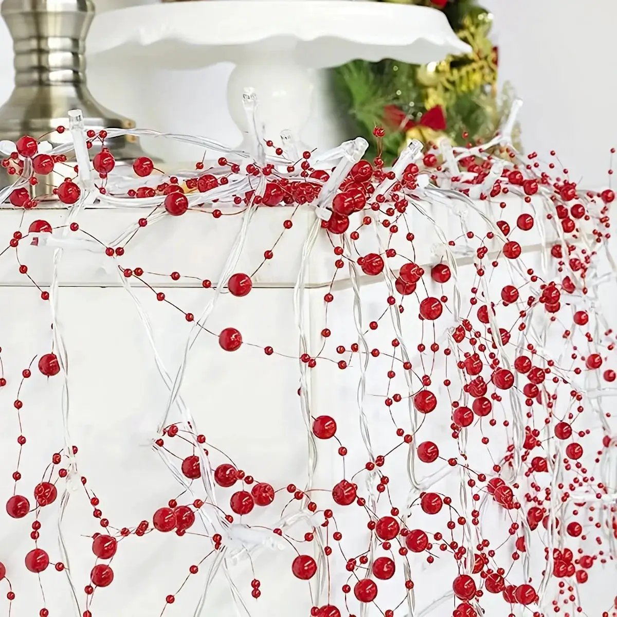 Pearl String Lights, LED, Festive Christmas Decorations by House Of Avana