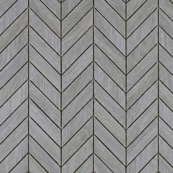 Peau D Elephant Matte Chevron Wood Look Porcelain Mosaics 17x7 3/4