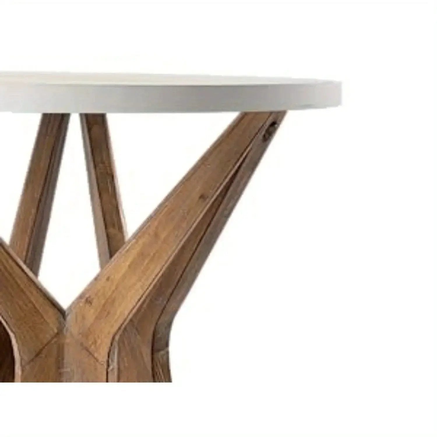 Pedestal Farmhouse End Table Set of 2, White Round End Table, Distressed White Top with Tripod Base for Modern Farmhouse, Boho Decor, Round by House Of Avana