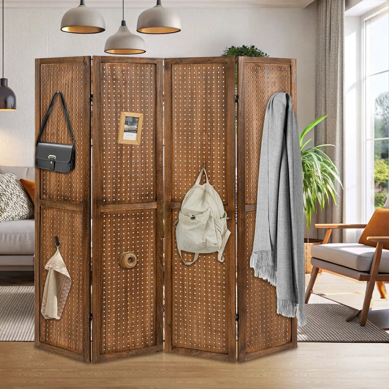 Pegboard Display with 360¬∞ Metal Hinges and Solid Wood Frame by DirectDeals