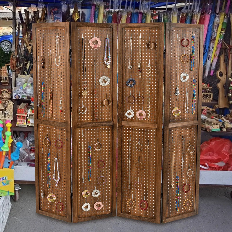 Pegboard Display with 360¬∞ Metal Hinges and Solid Wood Frame by DirectDeals